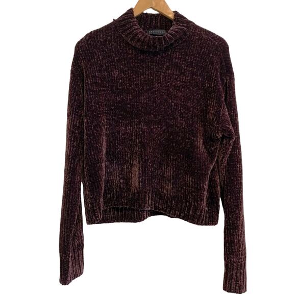 Sanctuary Sweaters - Sanctuary Deep Purple Ribbed Turtleneck Sweater